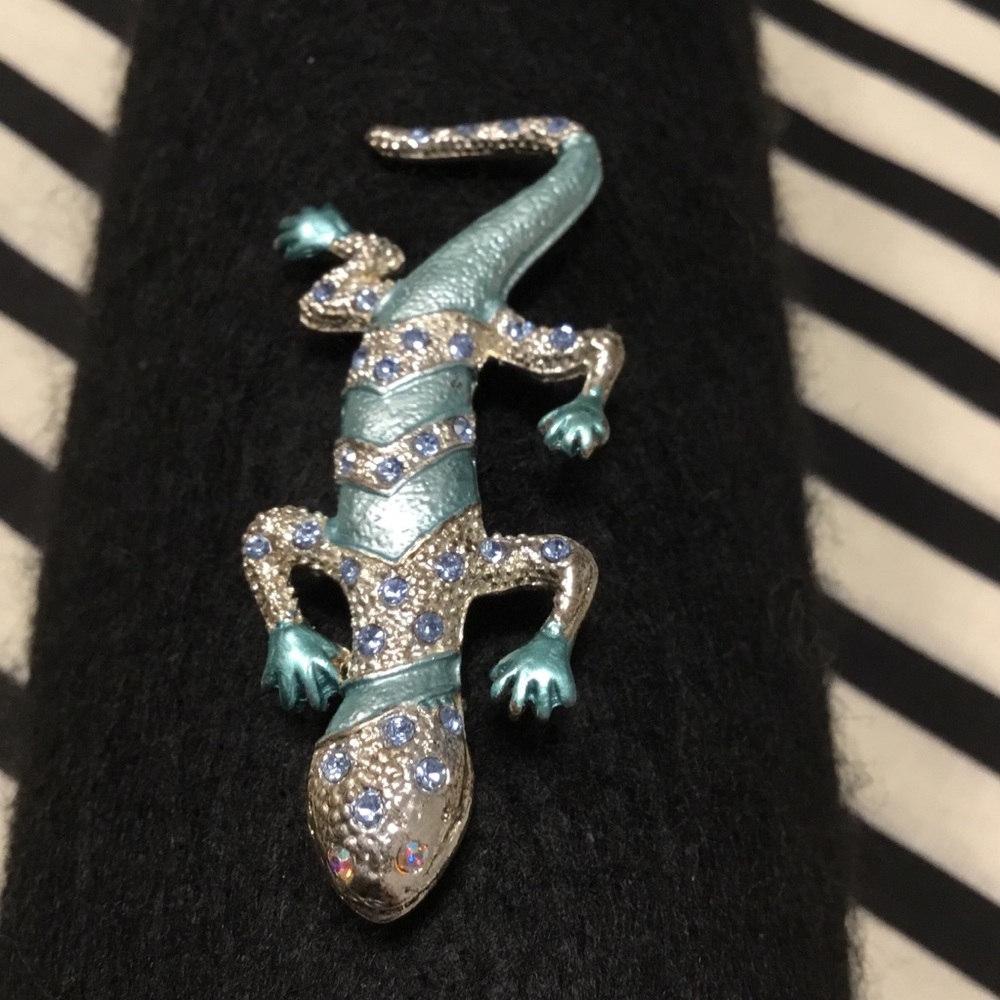Southwest Inspired Embellished Lizard Brooch